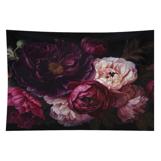 Vintage Moody Floral Baroque Botanical Night Garden Nightgarden Tapestry