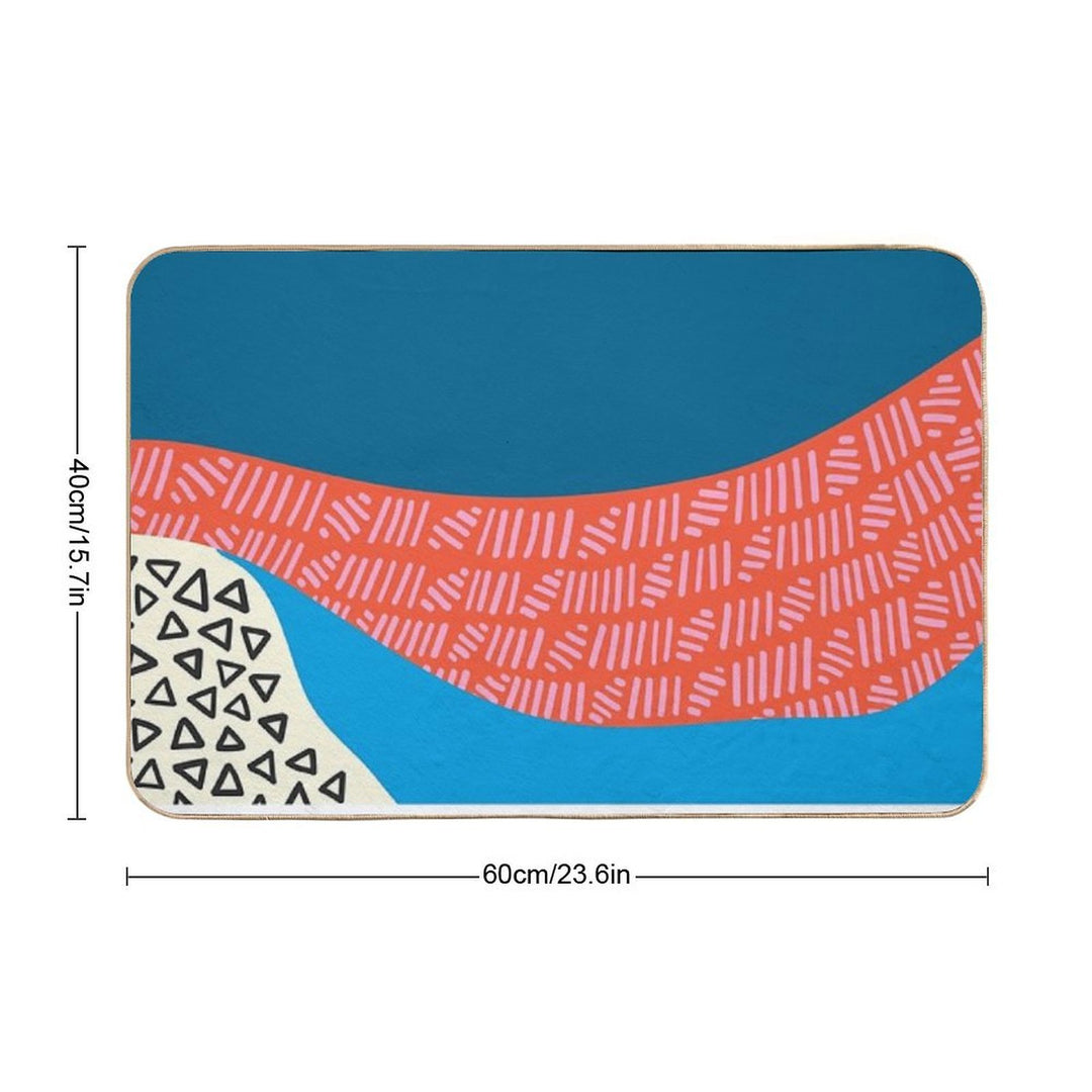 Abstract Heart Modern Colourful Art Print  Easy Maintenance Bath Mat