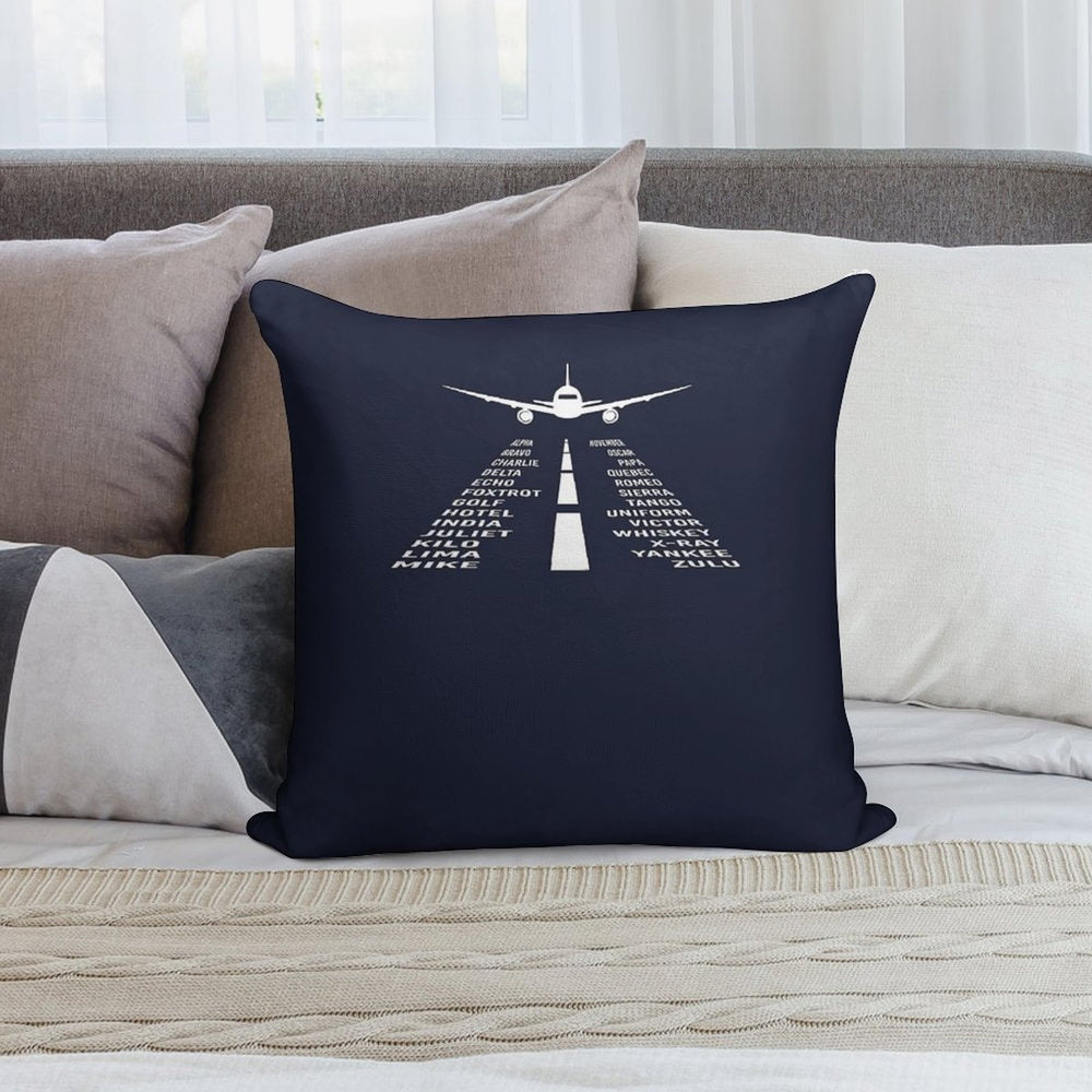 Airplane Phonetic Alphabet  Pilot Gift Soft Ultra-Soft Texture Throw Pillow