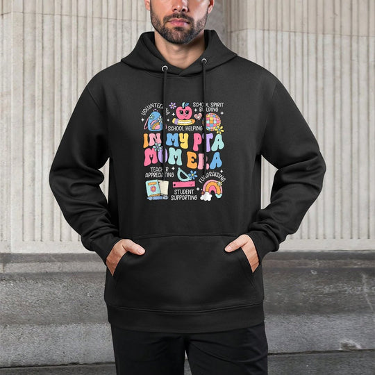 Groovy in My PTA Mom Era Parent Association Organization Versatile Streetwear Hoodie