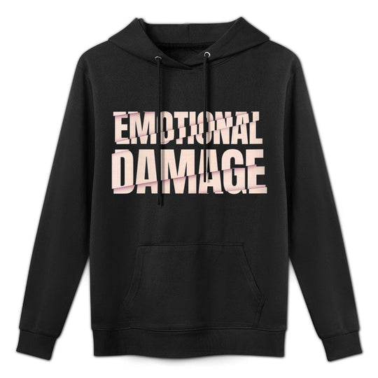 Womens Funny Emotional Damage Meme Pilling-Resistant Hoodie