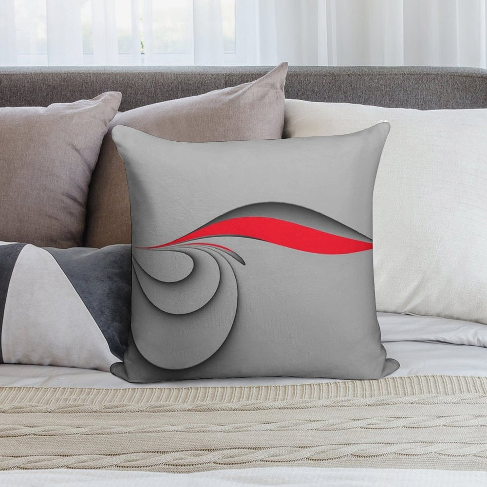 Grey And Red Soft Multiple Sizes Throw Pillow