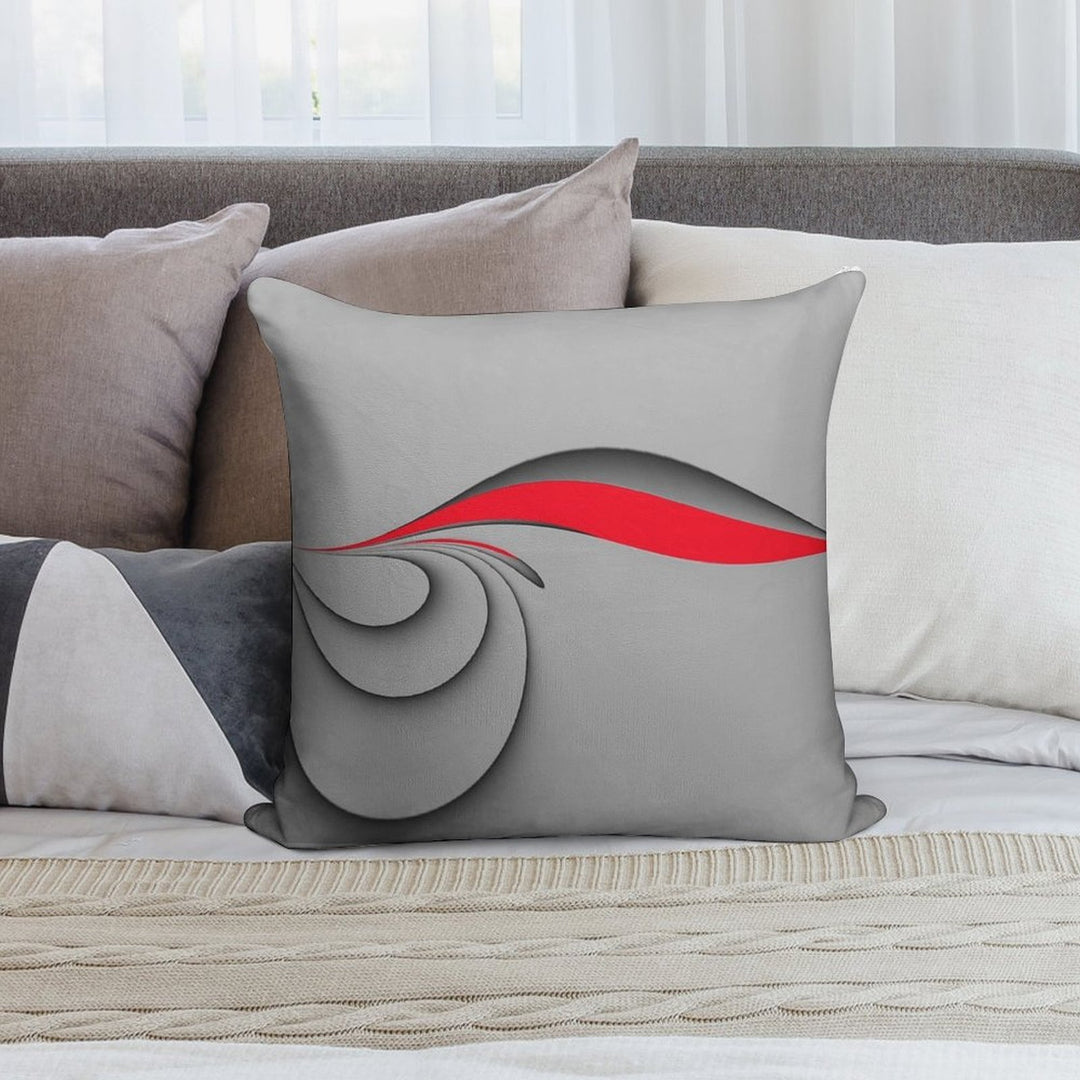 Grey And Red Soft Multiple Sizes Throw Pillow