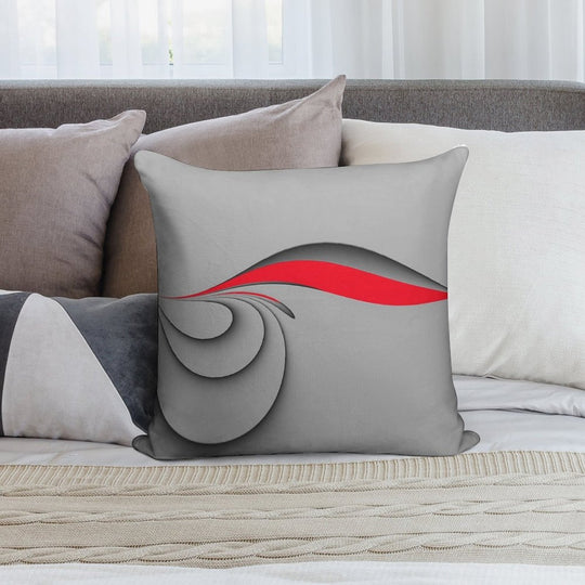 Grey And Red Soft Multiple Sizes Throw Pillow