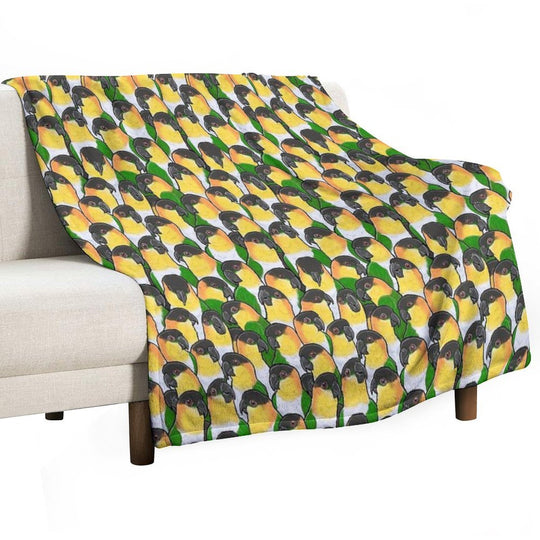 Black-headed Caique Parrots Eco-conscious Throw Blanket