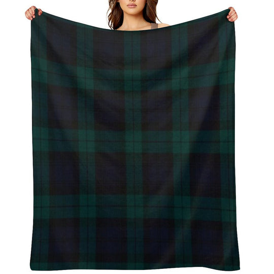 Black Watch Scottish Tartan Versatility Throw Blanket