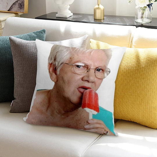 Granny Ice Lolly Soft Shrink-Resistant Throw Pillow