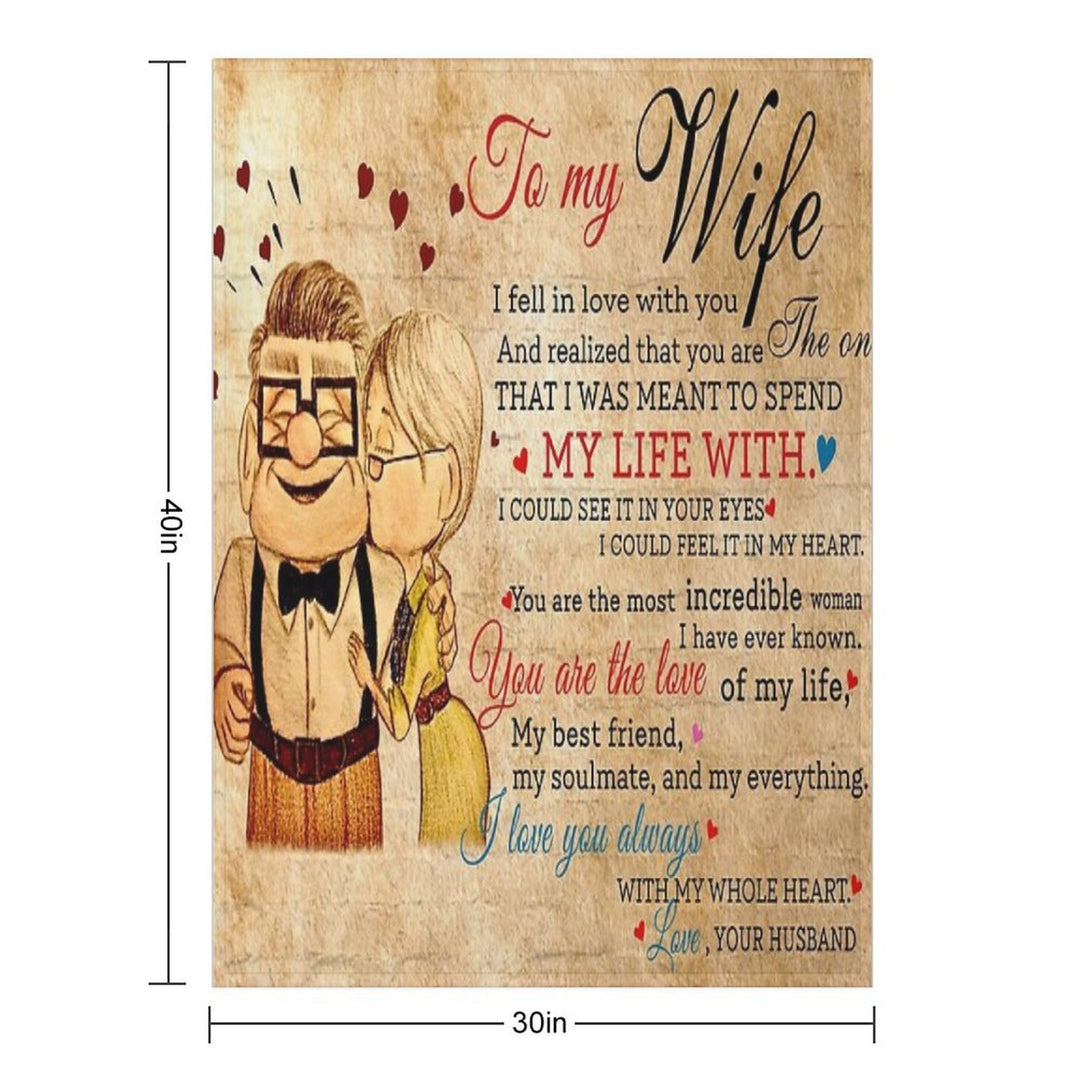 Carl And Ellie To My Wife I Love You Always With My Whole Heart, Valentines Gift For Wife Velvety-soft Throw Blanket