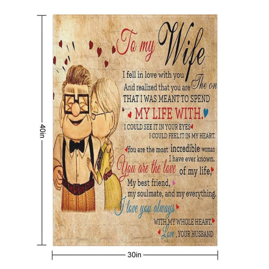 Carl And Ellie To My Wife I Love You Always With My Whole Heart, Valentines Gift For Wife Velvety-soft Throw Blanket
