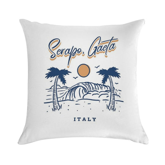 Serapo Gaeta Beach Surfing Italy Soft Gift Ready Throw Pillow