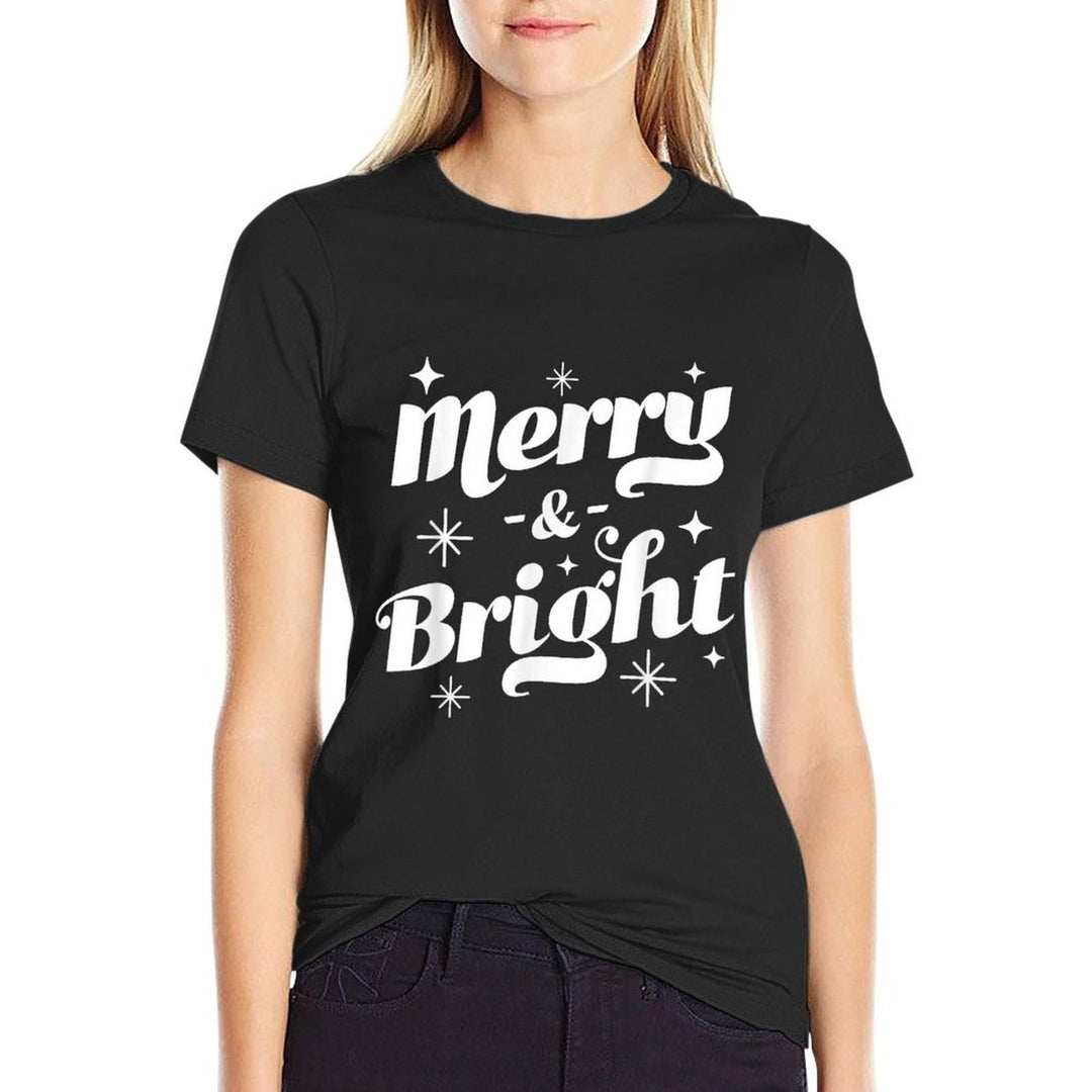 Merry And Bright - Cute Red Matching Family Christmas Pajama  Graphic-printed T-Shirt