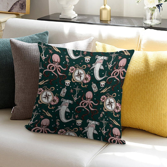 Dark Sea Creature Pattern Soft Home Decor Throw Pillow