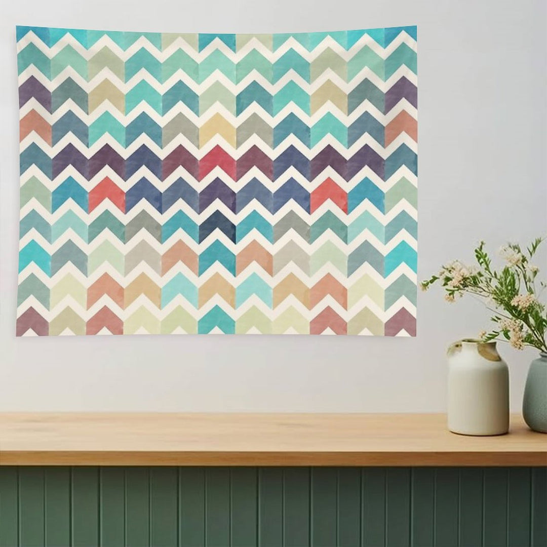 Watercolor Chevron Pattern Tapestry