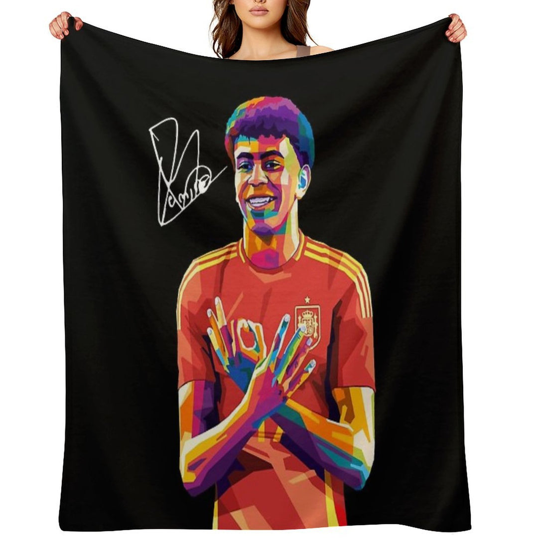 Lamine Yamal Wpap Pop Art Eco-conscious Throw Blanket