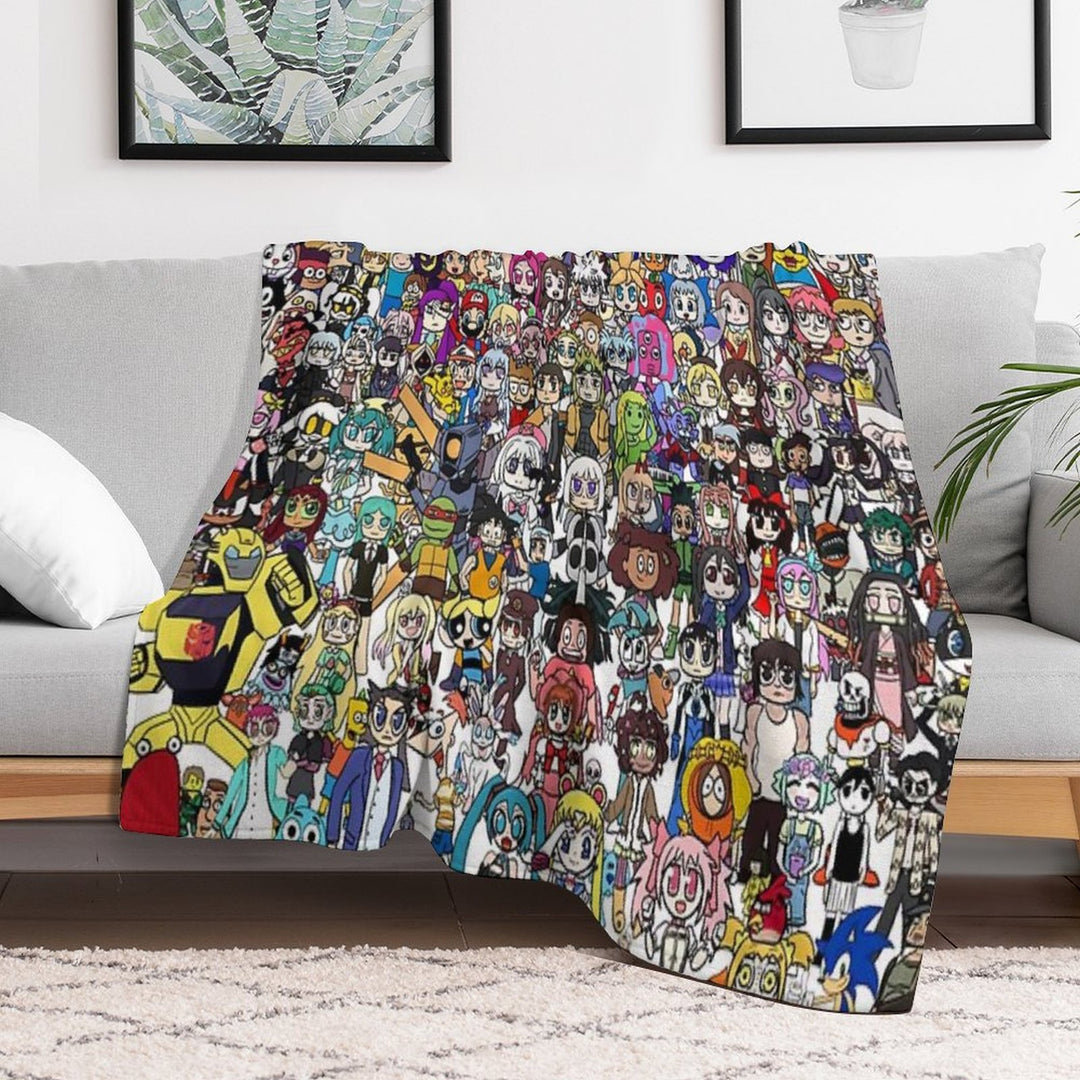 Fandoms Unite 241 Character Collage Travel-friendly Throw Blanket