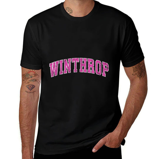 Winthrop Massachusetts MA Vintage Sports Design Pink Design  Trendy Pattern T-Shirt