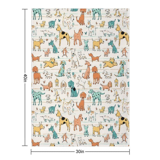 Dogs Dogs Dogs Compact Throw Blanket