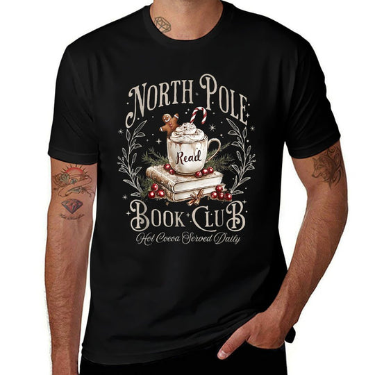 North Pole Book Club Christmas Bookish Xmas Books Lover  Lightweight T-Shirt