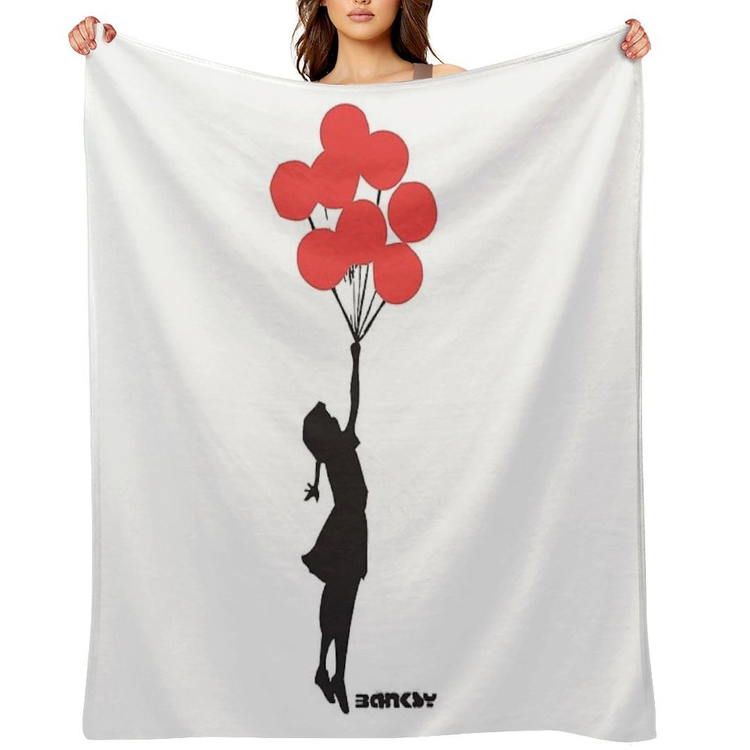 Banksy - Balloon Girl Anti-pilling Throw Blanket