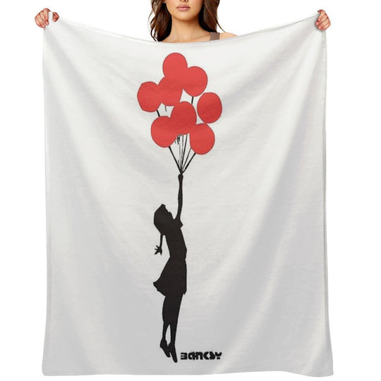 Banksy - Balloon Girl Anti-pilling Throw Blanket
