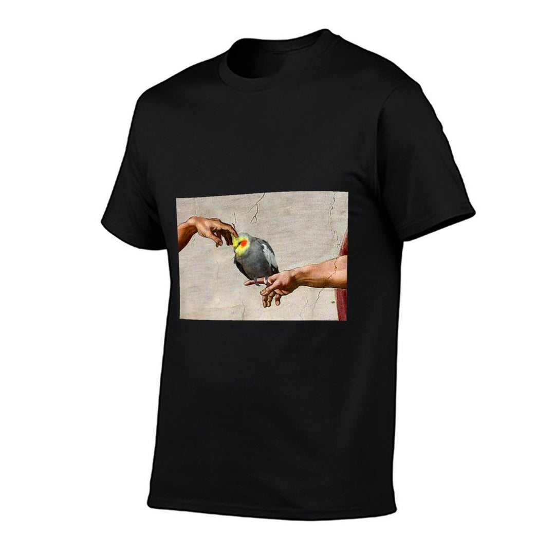 Funny Scritching A Birb, Parrot Art, Michelangelo Cockatiel  Summer-ready Fabric T-Shirt