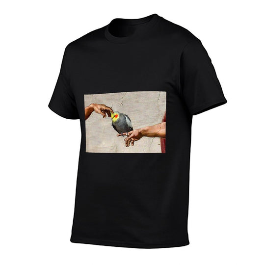 Funny Scritching A Birb, Parrot Art, Michelangelo Cockatiel  Summer-ready Fabric T-Shirt