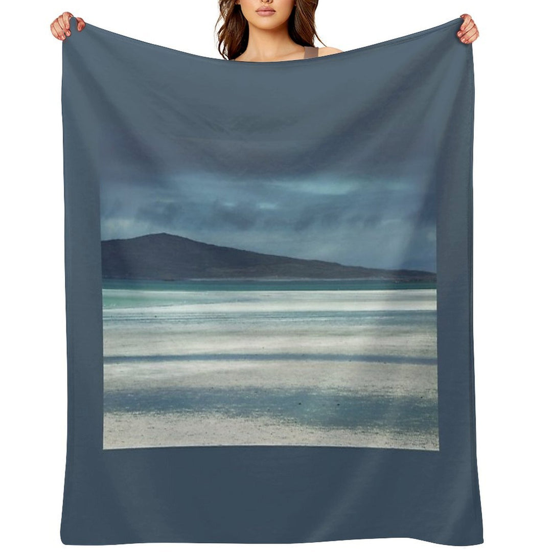 Outer Hebrides North Uist  Clachan Sands  Scotland Sustainable Throw Blanket