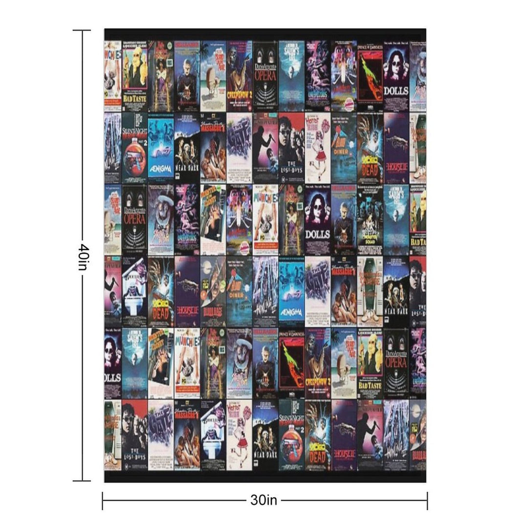 RETRO HORROR VHS ARTWORK - 1987 Machine-washable Throw Blanket