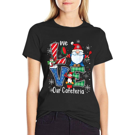 Love Our Cafeteria Funny Lunch Lady Christmas Gnomes  Moisture-wicking T-Shirt