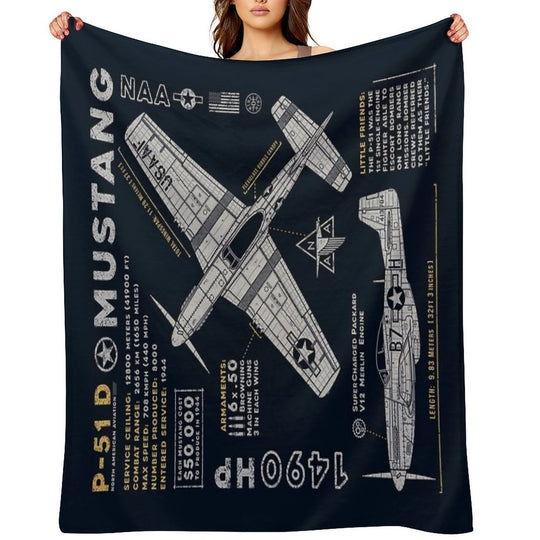 P-51 Mustang Lightweight Throw Blanket