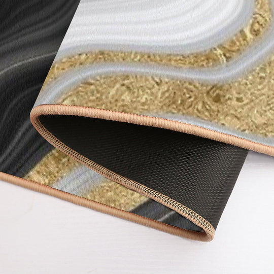 Black And Gold Details  Pet-Safe Bath Mat