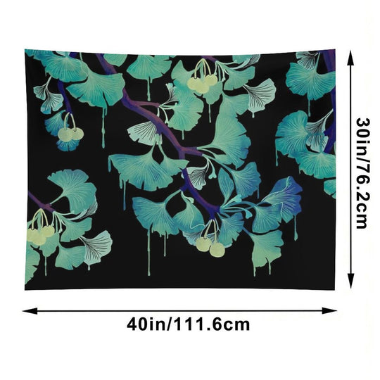 O Ginkgo (on Black) Tapestry