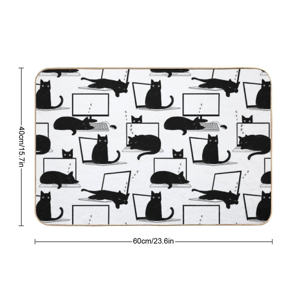 Cats Sitting on Laptops  Pet-Safe Bath Mat