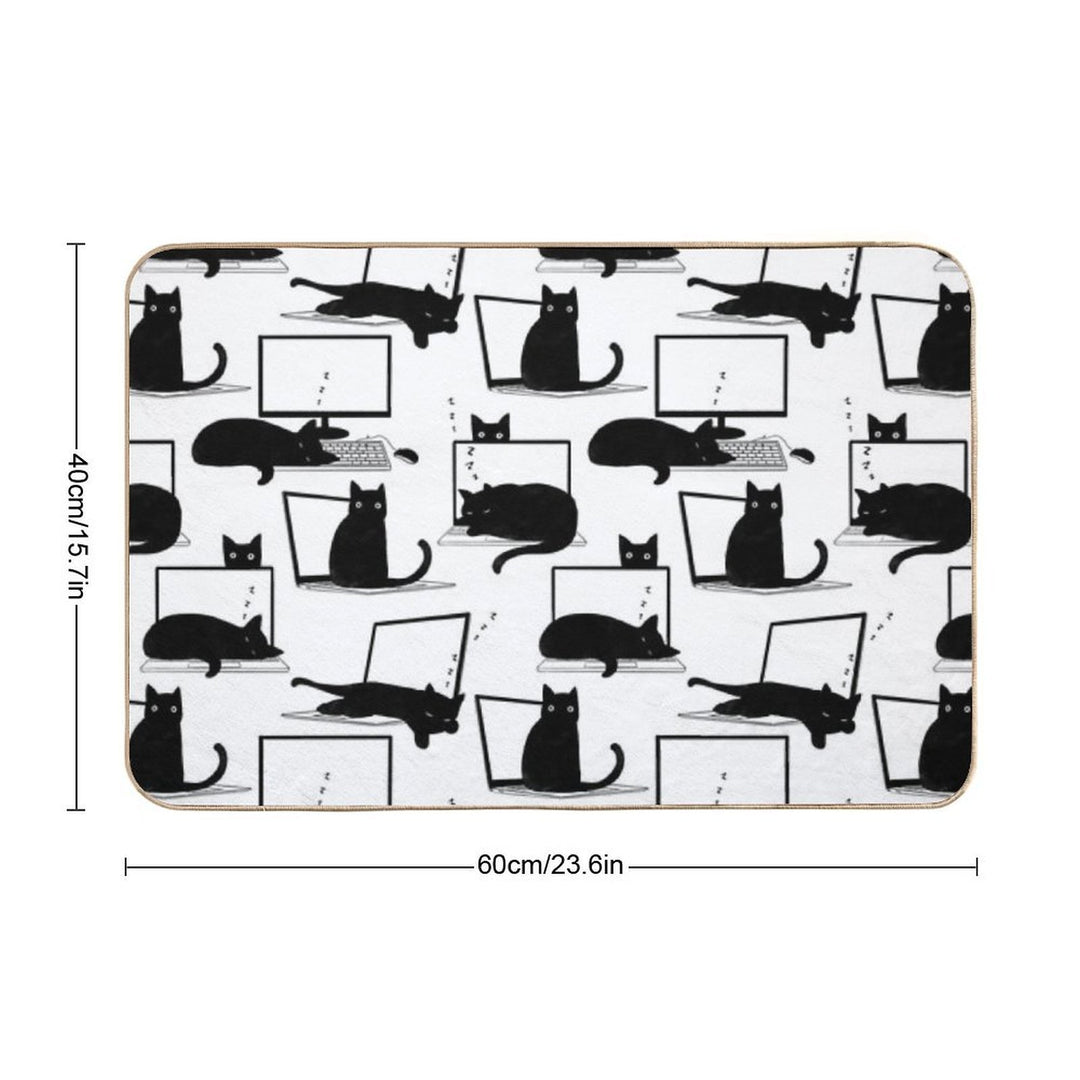 Cats Sitting on Laptops  Pet-Safe Bath Mat
