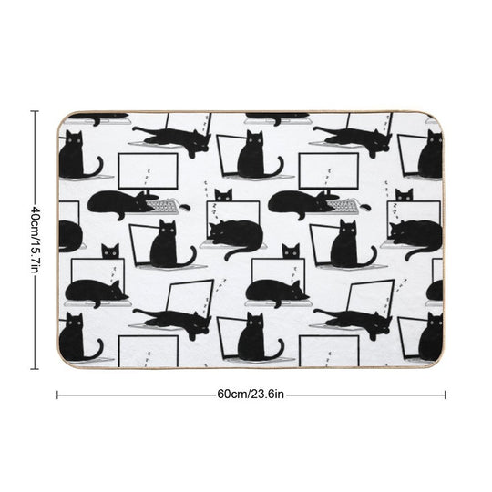 Cats Sitting on Laptops  Pet-Safe Bath Mat