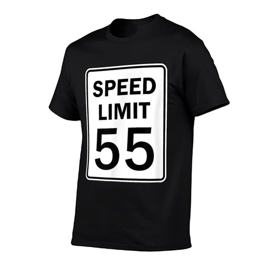 Speed Limit 55 MPH Road Sign Graphic  Wrinkle-resistant T-Shirt