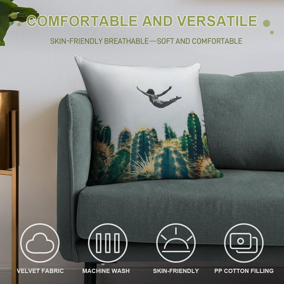 Free Falling Soft Ultra-Soft Texture Throw Pillow