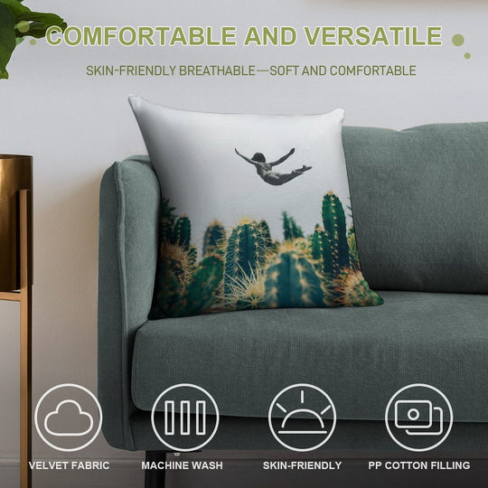 Free Falling Soft Ultra-Soft Texture Throw Pillow