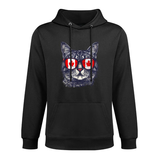 Canada Cat Canadian Pride Sunglass Canada Maple Leaf Men Women Girls Kids Breathable Fabric Hoodie
