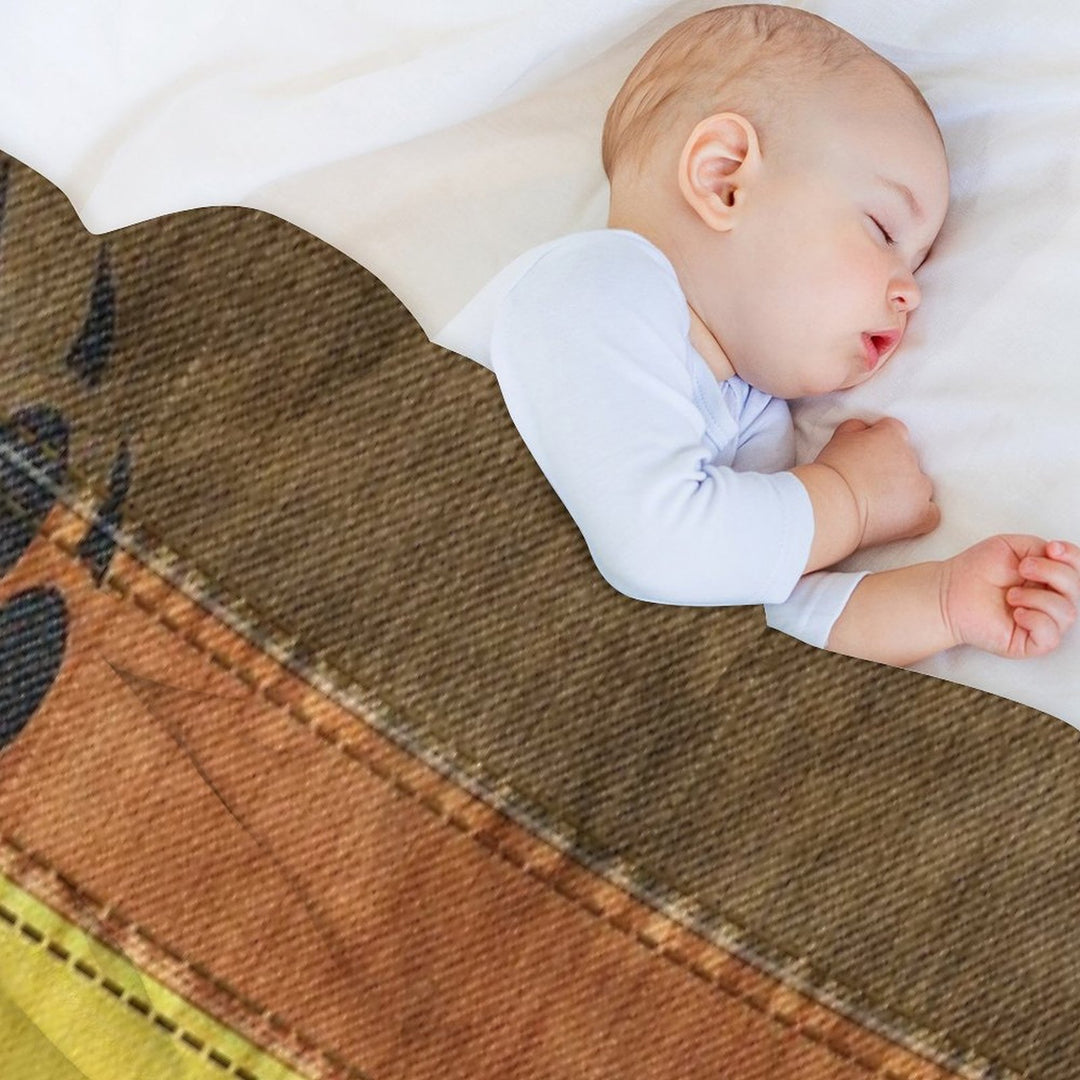 Denim Textured Seamless Gay Bear Pride Flag Pattern Travel-friendly Throw Blanket