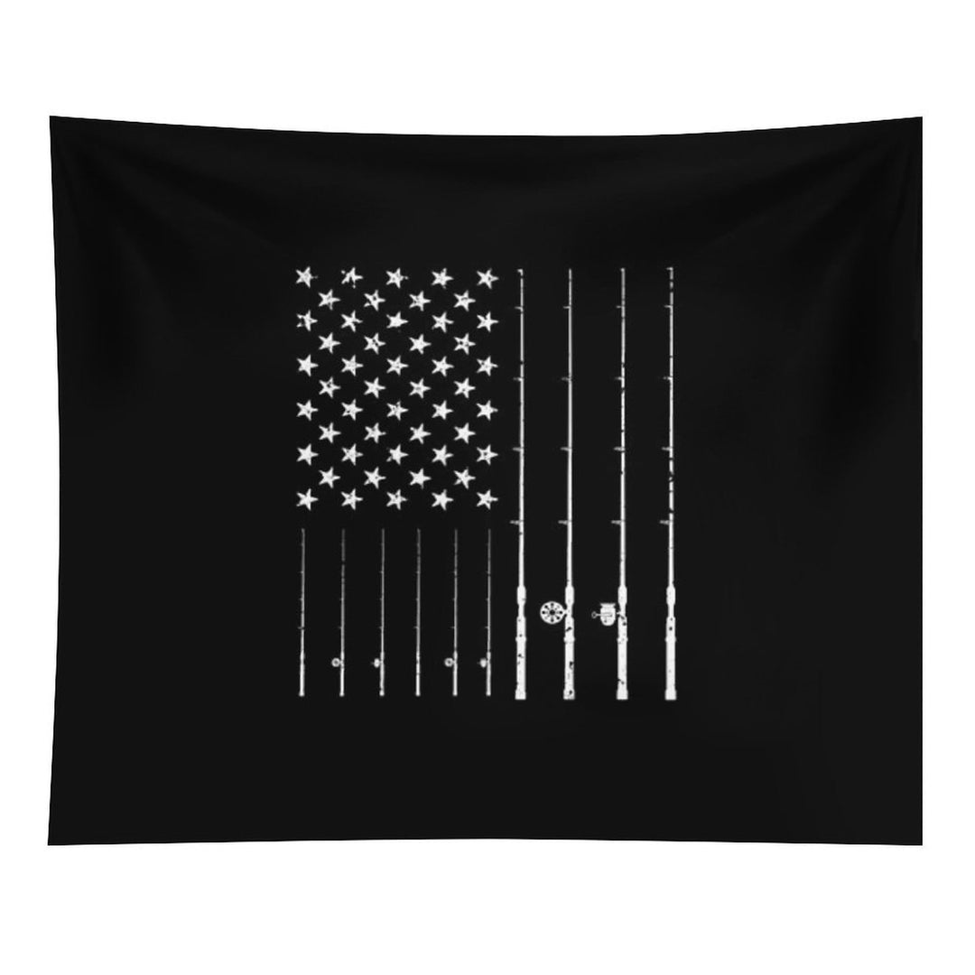 Fishing American Flag Tshirt - American Flag Fishing T-Shirt Tee Gift Tapestry