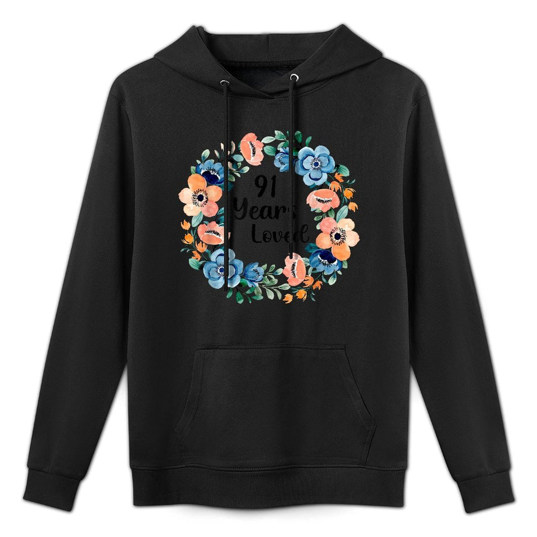 91 Years Loved Mom Grandma 91 Years Old 91st Birthday Customizable Surface Hoodie