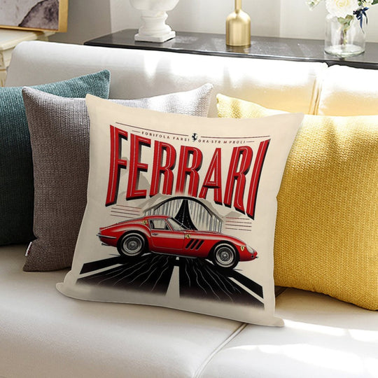 Vintage Ferrari Design Soft Easy Maintenance Throw Pillow