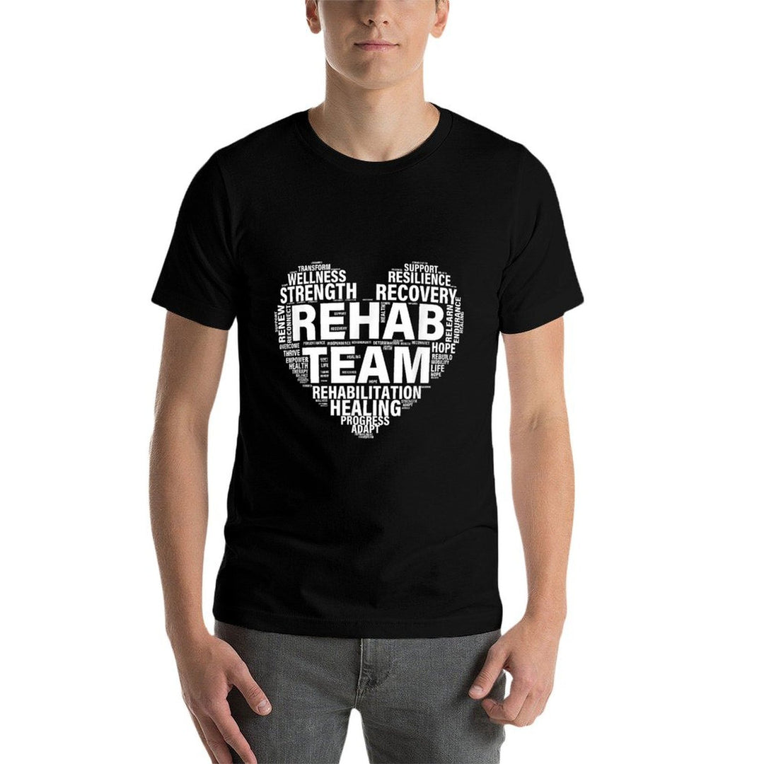 Rehab Team Physical Therapy Rehabilitation Awareness Week PT  Relaxed-fit T-Shirt