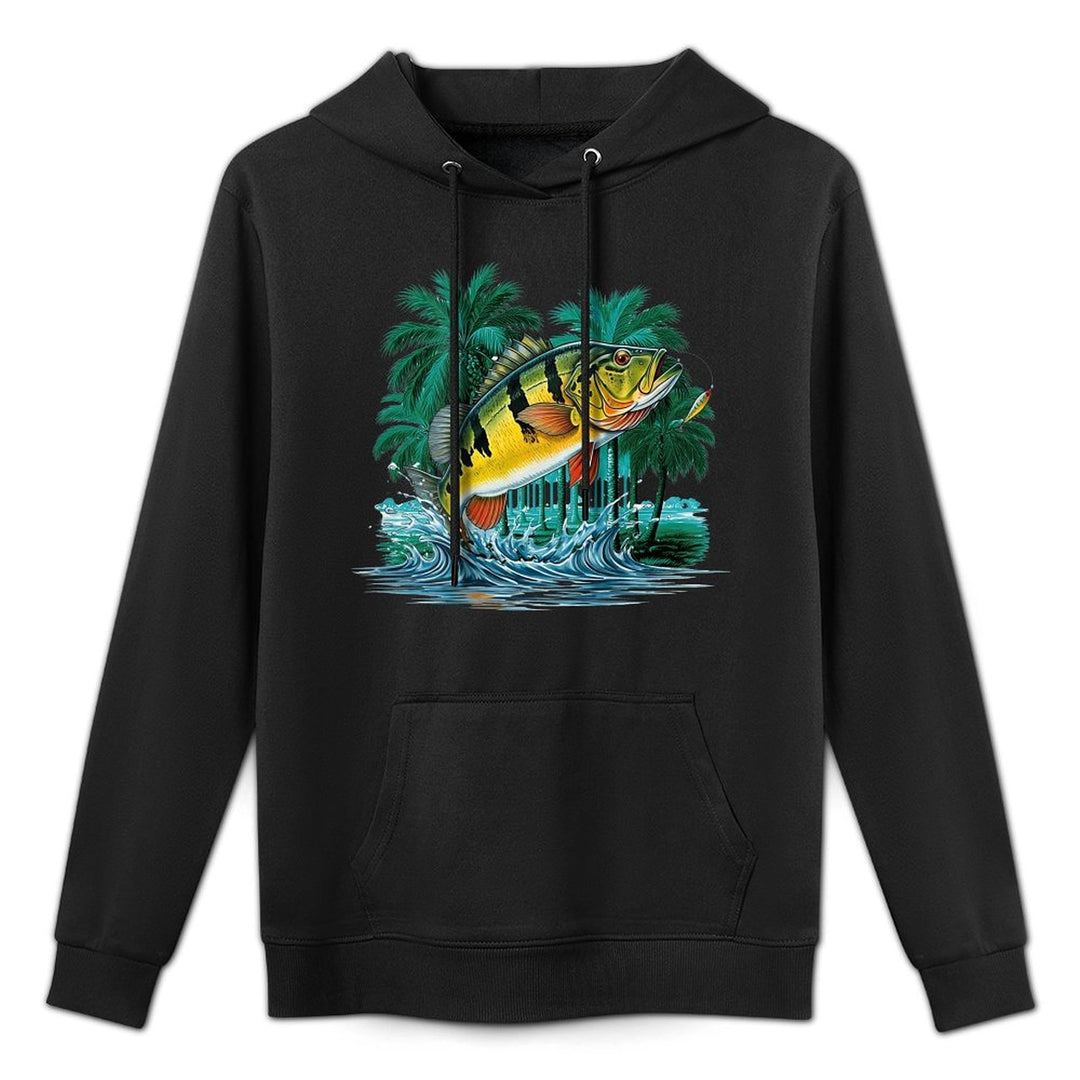 Peacock Bass Exotic Brazil Jungle Fishing Outdoors Pilling-Resistant Hoodie