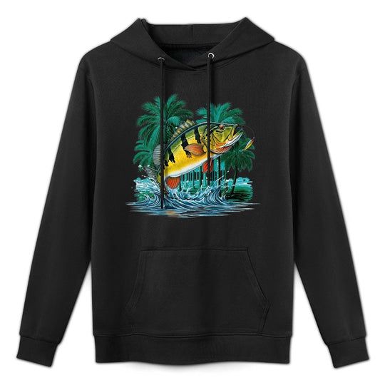 Peacock Bass Exotic Brazil Jungle Fishing Outdoors Pilling-Resistant Hoodie