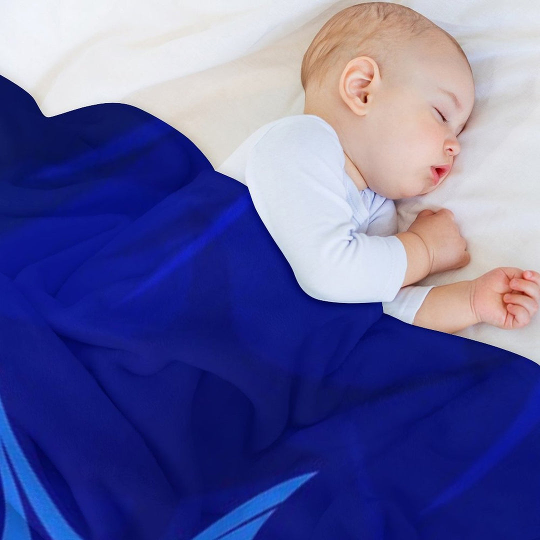 Graphic Blue Marlin Blues Eco-conscious Throw Blanket