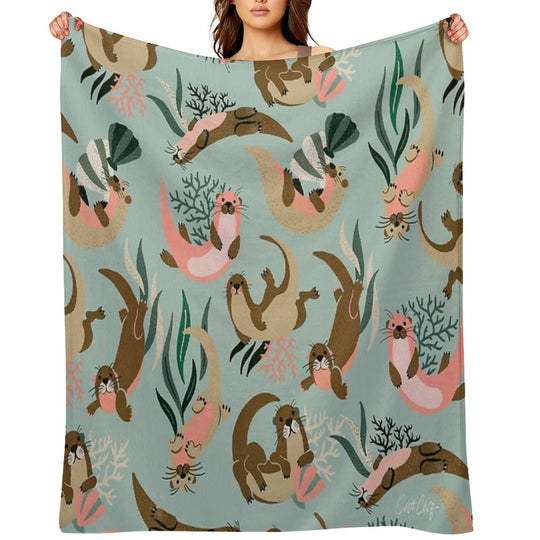 Otter Collection - Mint Palette Gift-ready Throw Blanket