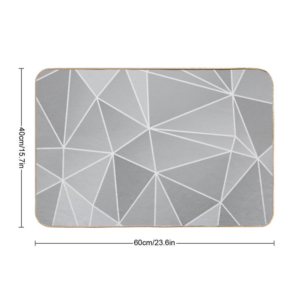 Geo Pattern (Silver Sand And White)  Pet-Safe Bath Mat