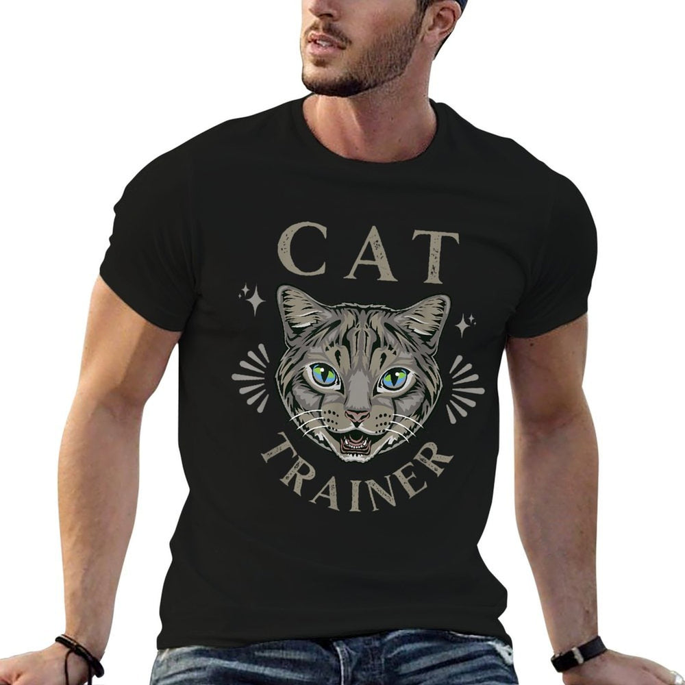 Cat Kitten Trainer for Men Women  Heathered Texture T-Shirt